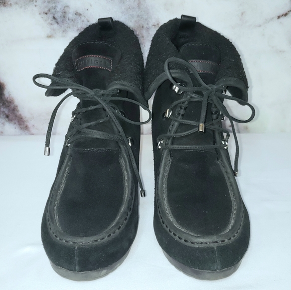 Tommy Hilfiger Zaria black suede wedge boot sz 7.5 - Picture 3 of 11